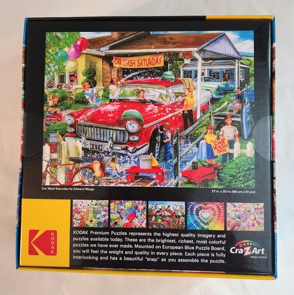 Kodak 1000 Piece Puzzle "Car Wash Saturday NEW - Picture 2 of 5